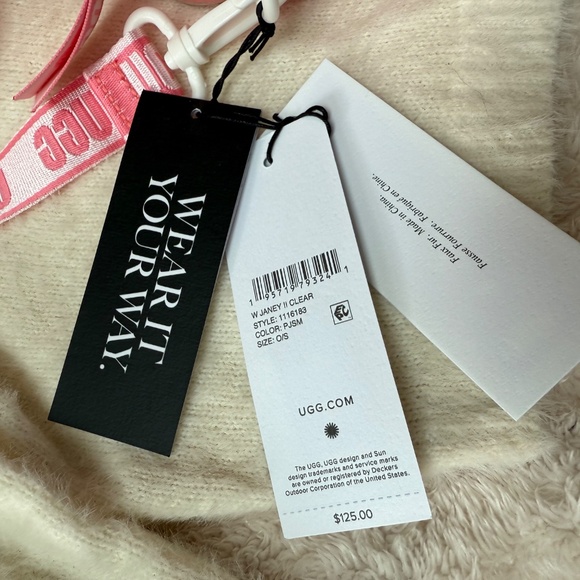 NWT Ugg Rare Pink! Janey ll Clear - shearling purse - Picture 2 of 7